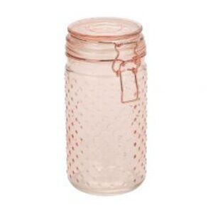 🌸 New Blush Pink Dimpled Glass Canister - 6” Tall, Qty 1